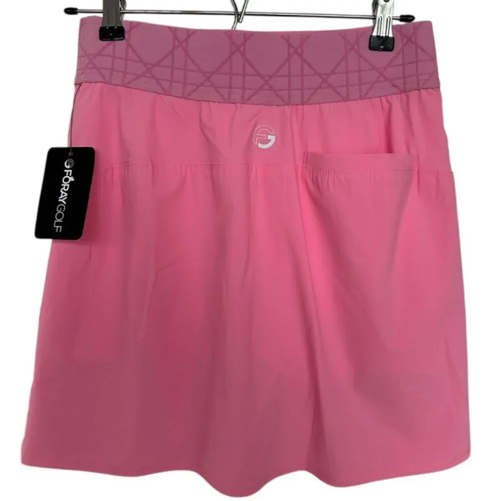 FORAY Golf Pink Elastic Waistband Skirt Women’s Tall Small NWT Athletic Skort